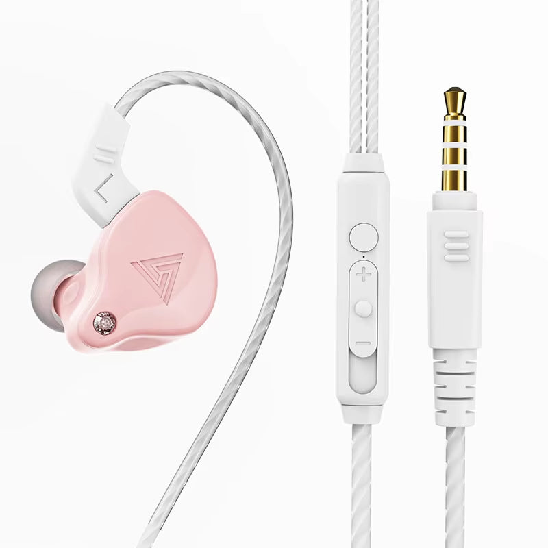 QKZ AK6 Wired Headphones Dual Drive Hifi Earphone with Microphone 3.5Mm Sport Running Music Earbuds Bass Stereo Headset Original