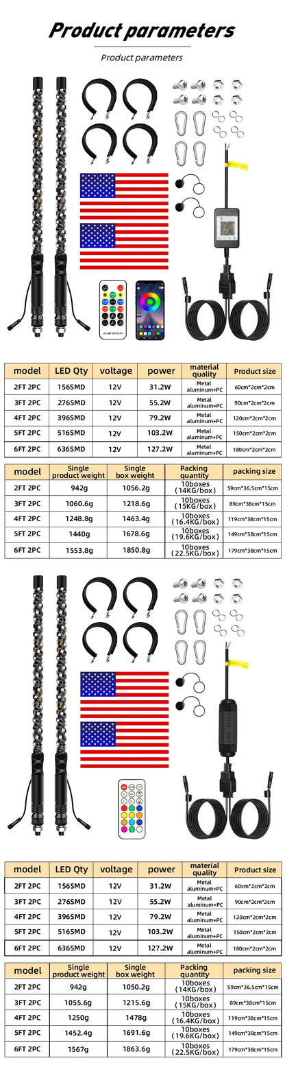 Látigo LED RGB Frontera™ RZR, CAN-AM