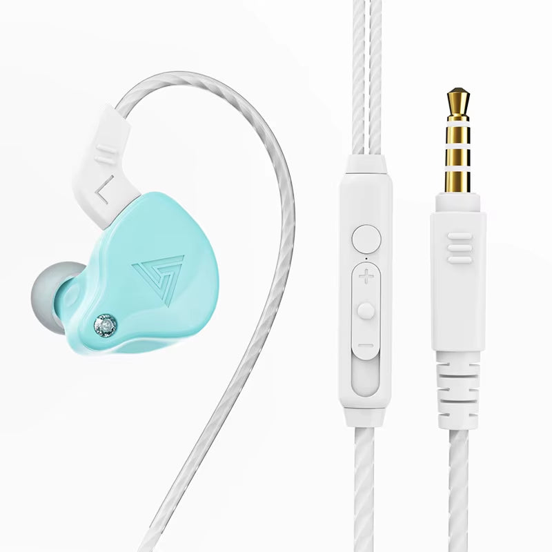 QKZ AK6 Wired Headphones Dual Drive Hifi Earphone with Microphone 3.5Mm Sport Running Music Earbuds Bass Stereo Headset Original