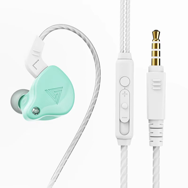 QKZ AK6 Wired Headphones Dual Drive Hifi Earphone with Microphone 3.5Mm Sport Running Music Earbuds Bass Stereo Headset Original